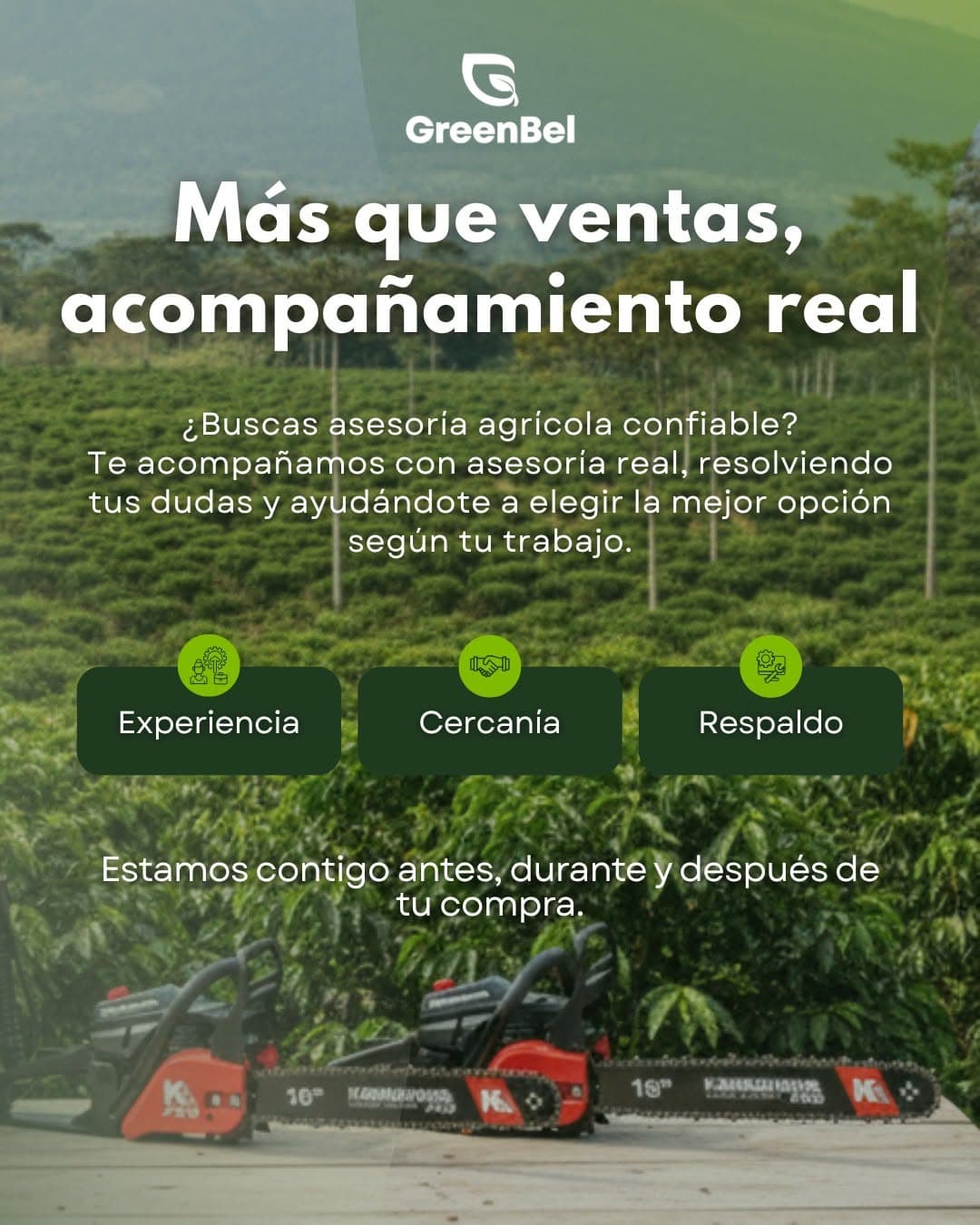 Equipo GreenBel brindando asesoría técnica en campo